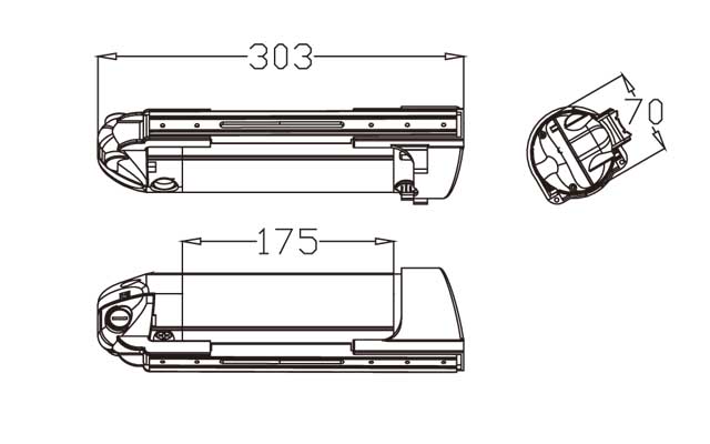 E-bike 24V/25.2 4.4Ah/5.2Ah Down tube Battery Pack