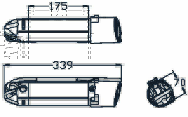 Lithium ion E-bike Battery Pack Down Tube DT04-1 24V4.4Ah