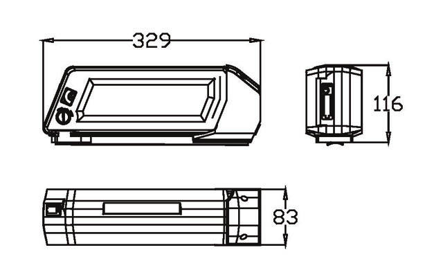 Lithium ion E-bike Battery Pack Down Tube 09 size