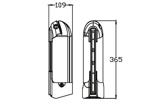 Lithium ion E-bike Battery Pack Down Tube DT02-1 36V48V size