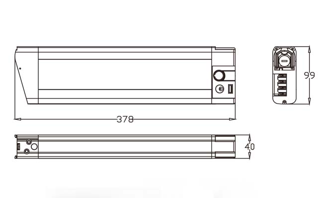 Lithium ion E-bike Battery Pack IF03 size