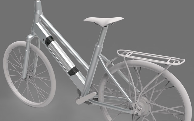 Lithium ion E-bike Battery Pack In Frame 05 on bike view