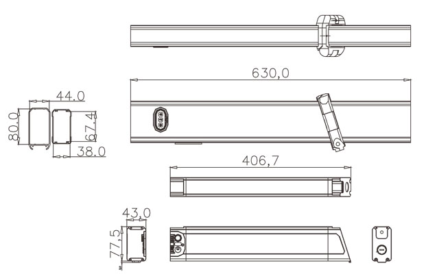 Lithium ion E-bike Battery Pack In Frame IF07 size