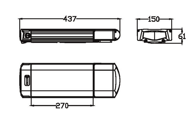 Lithium ion E-bike Battery Pack Rear Rack RR18 size