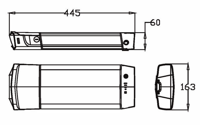 Lithium ion E-bike Battery Pack Rear Rack RR25